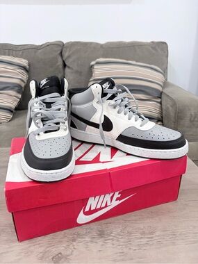Nike Black, Gray and White High-Top Sneakers